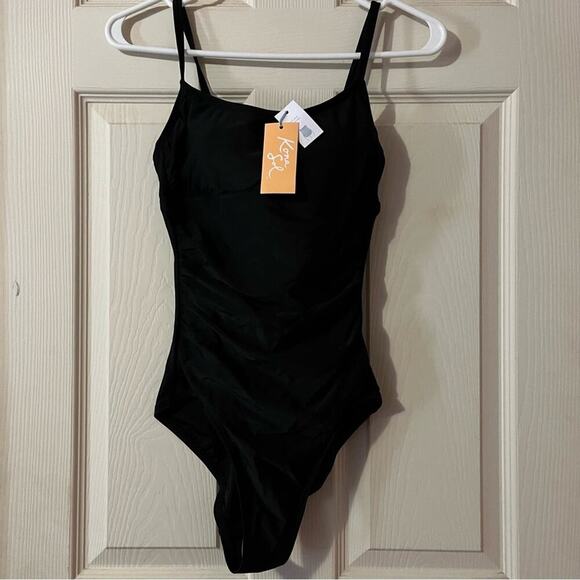 Black One Piece Swim Suit with Adjustable straps- Size Small - Picture 8 of 12